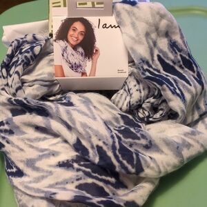 NWT Blue and White Tie-Dye Scarf